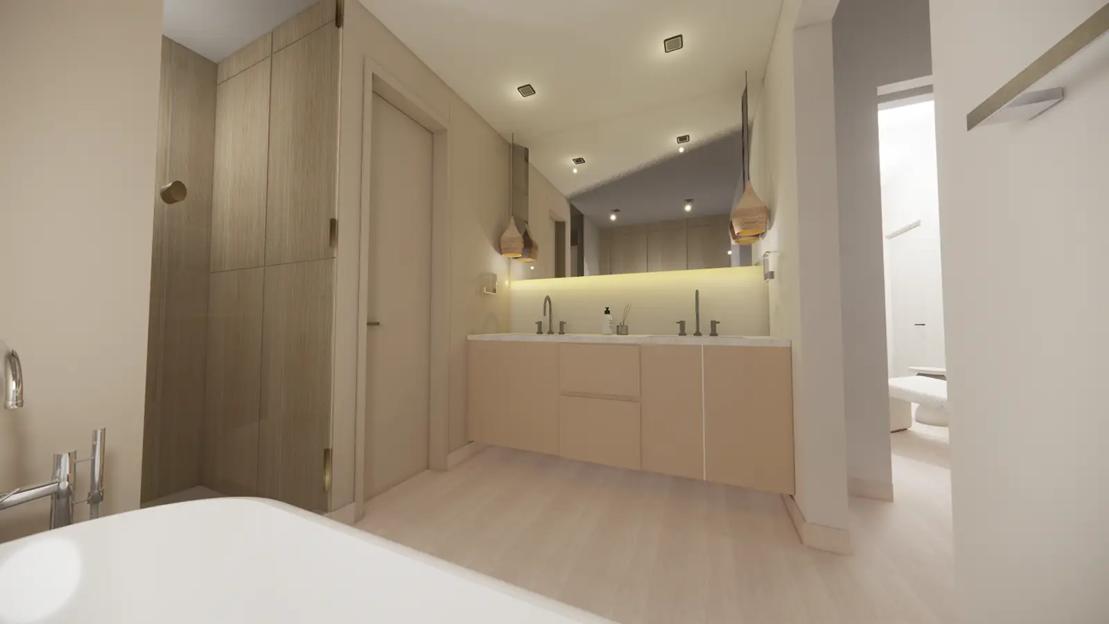 Baño de residencia Ave de Paraiso con doble tocador