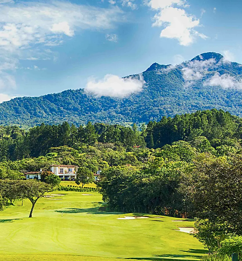 Scenic Boquete, Panama - the site of Lucero homes, with mountain views over the golf course